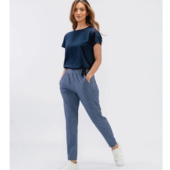 NWT Ministry Of Supply Women’s Fusion Terry Jogger in Indigo Heather Size L - Picture 1 of 16